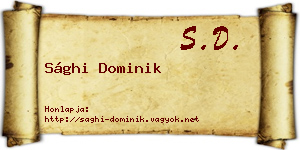 Sághi Dominik névjegykártya